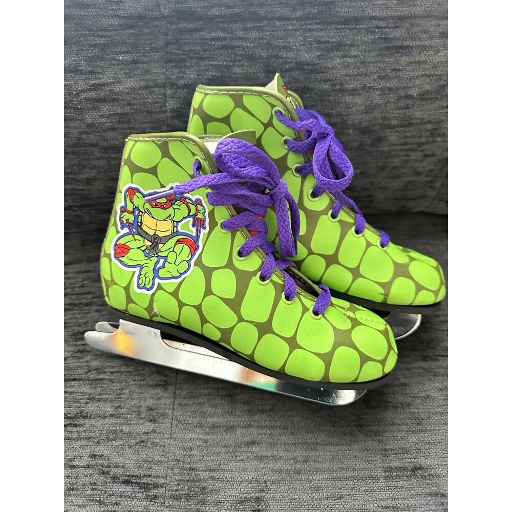 VINTAGE TEENAGE MUTANT NINJA TURTLES ICE SKATES SIZE 13J 1990 TMNT Only Tried On